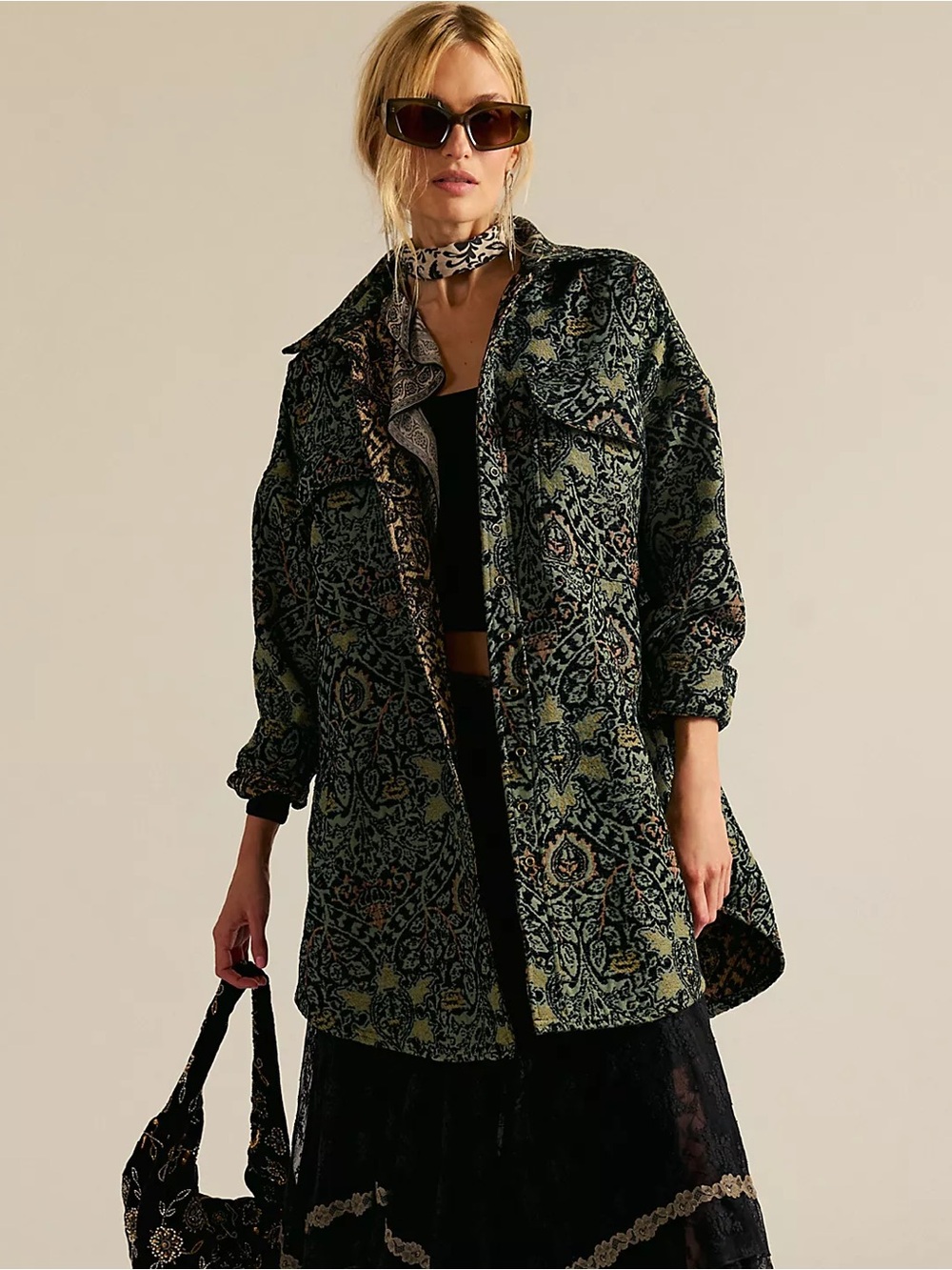Free People Tapestry Fog Jacquard Jacket, NWOT, Size S